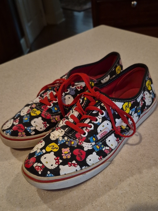 Vans Shoes - Vans Black & Red Hello Kitty Print Low Top Sneakers